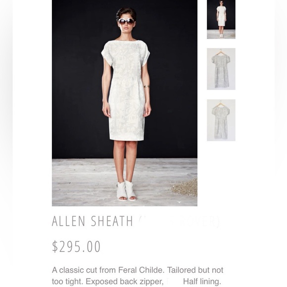 Feral Childe Silk Linen Van Allen Sheath Dress - Picture 2 of 16